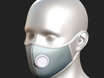 Gas mask protection futuristic technology respirator  Low-poly 3D model
