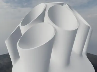 Futuristic Architectural Dome Interior 3D model