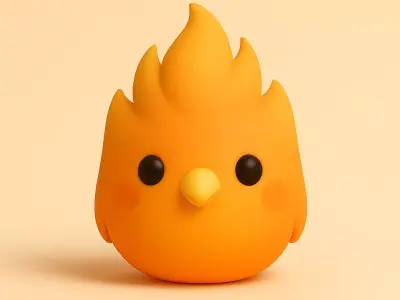 Baby Phoenix Head Icon 3D print model