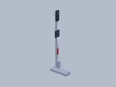 Modern Austrian railway light signal Low-poly 3D model
