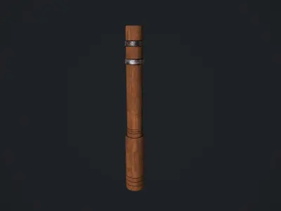 Wooden Column Low-poly 3D model