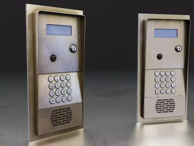 Metal Intercom Keypad Low-poly 3D model