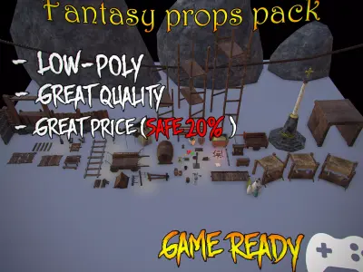 Fantasy Props Pack BPR Low-poly 3D model