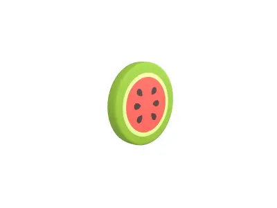 Cartoon Watermelon Slice v1 001 Low-poly 3D model