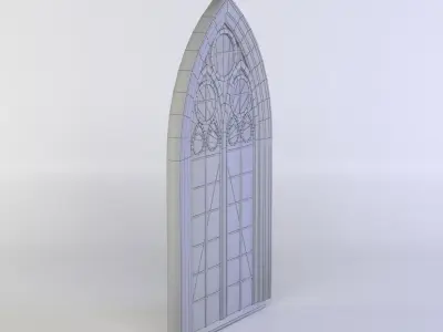 Window gothic Low-poly 3D model