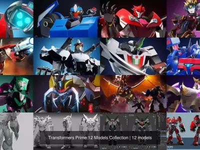 Transformers Prime 12 Models Collection 3D Model Pack