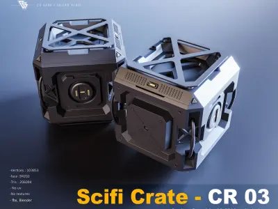 sci fi crate 3D model
