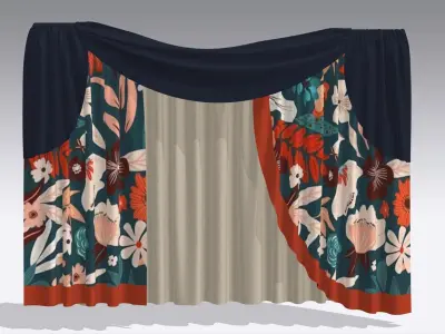 Curtain Low-poly 3D model