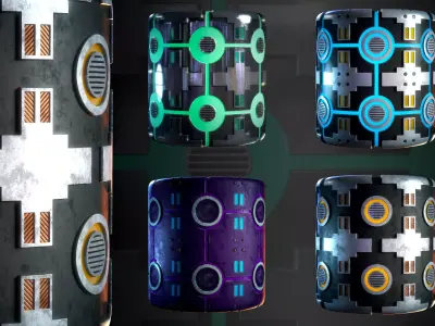 Sci-fi Metal Plat Stylized -  VOL 05 - SBsar - Maps Texture