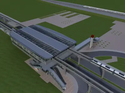 Light Rail Station 3 3D model