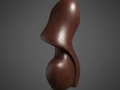 African Wood Statue 3D model