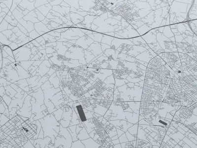 Taoyuan City  Road Network and Streets 3D model