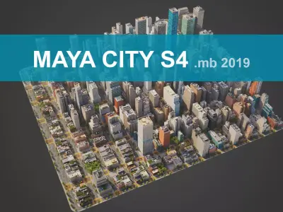 Realistic City S4 MAYA Low-poly 3D model
