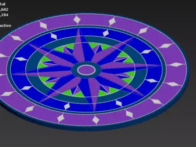 COMPASS shape for Circular Floor Marble  3D model