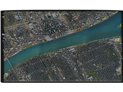 City of Detroit Low-poly 3D model