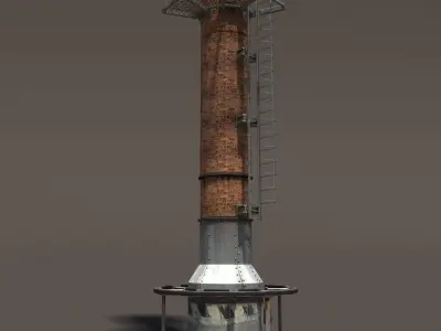 Chimney Low Poly 3d Model2 Low-poly 3D model