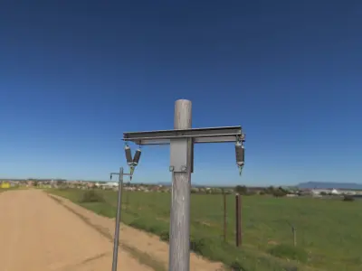 Wooden Electricity Pole without Ladder - Object 030 Low-poly 3D model