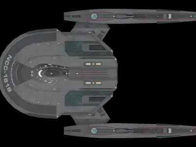 Star Trek Malachowski-Class Starship Low-poly 3D model
