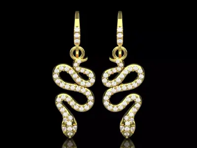 Snake Design Jewelry stl 3dm Earrings je0130 3D print model