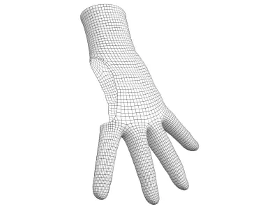 Thumbless Sci-Fi Gloves Low-poly 3D model