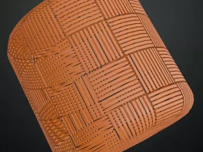 Fine Ribbed Basket Weave Wood Panel PBR Seamless Texture