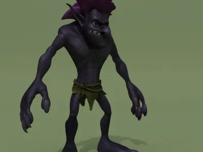 Cartoon Troll Purple 3D model