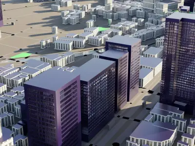 Fukuoka Japan Citymap Building 3D model