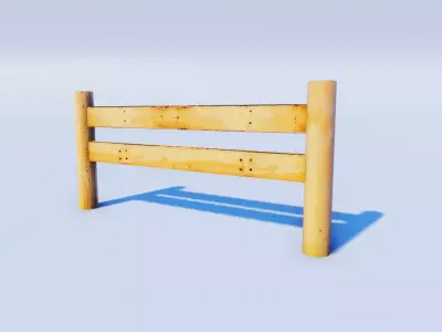 Cartoon Prop Essentials - Wooden Fence Low-poly 3D model