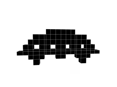 Space Invaders v4 001 Low-poly 3D model