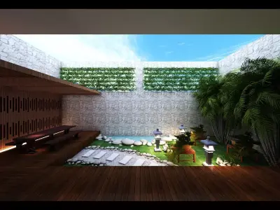 zen garden design 3D model