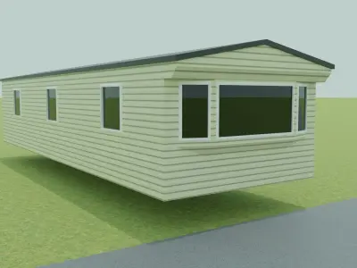 Mobile Home Static Caravan Trailer Low-poly 3D model