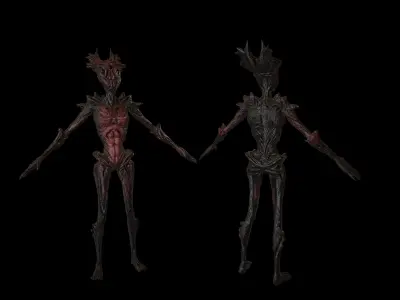 Alien Female Low-poly 3D model