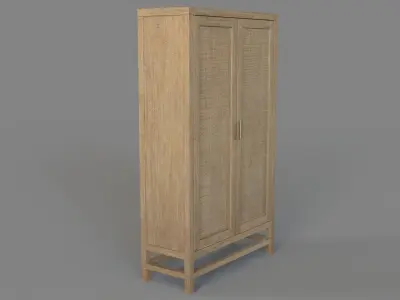 Blake Grey Wash 2-Door Cabinet 3D model