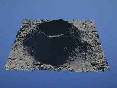 Landscape Environment Volcano Snow 06 Low-poly 3D model