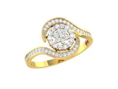 Women Ring Render 3dm STL OBJ FBX Details 3D print model 17
