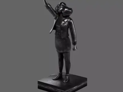 Statue A Surge of Power Jen Reid Low-poly 3D model