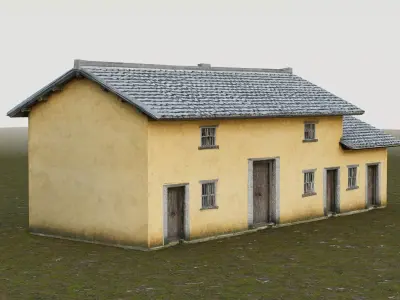 Rural Self-built Residence House   Low-poly 3D model