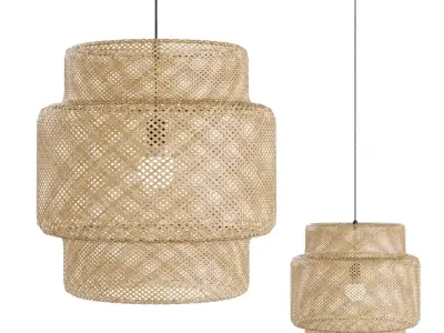 Sinnerlig pendant bamboo light Ikea 3D model