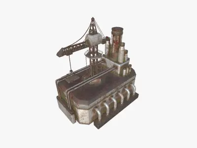 SciFi Factory A10 Abandoned - Sci Fi Exterior Design Low-poly 3D model