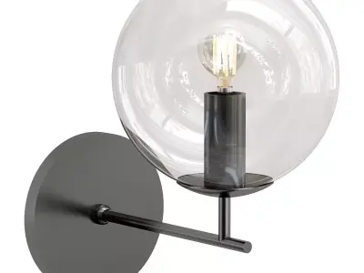 Schoppen-1491-1W wall light with glass globe 3D model