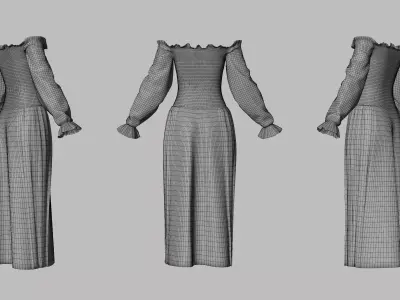 Dress 13 Very Light Blue Low-poly 3D model