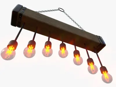 rustic chandelier Low-poly 3D model purchase