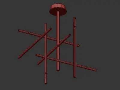 AX507 pendant light in gold 3D model