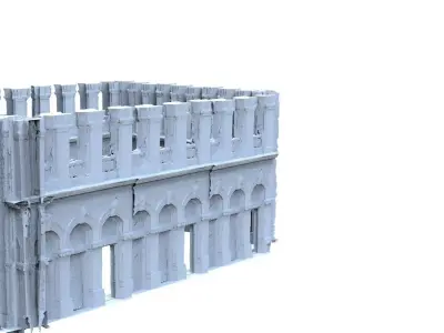 Rome style theatre walls wide 3D model