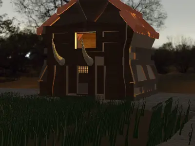 a viking house  Low-poly 3D model