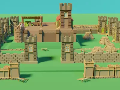 FREE castle pack Free low-poly 3D model