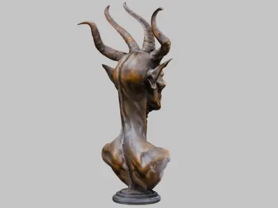 Bust of a Goblin Low-poly 3D model