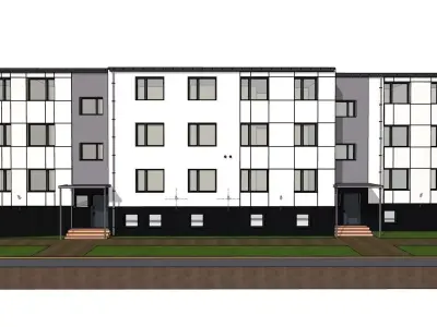 Modern Apartment Block 3D Model   3D model