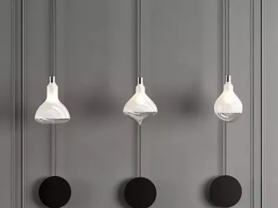 MAKEUP four pendant lights hanging from wall 3D model