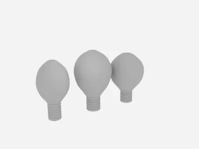 Bulbs three light Low-poly 3D model